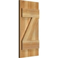 thumbnail image 2 of 10 3/4"W X 22"H Timbercraft Two 5 3/8" Boards Joined Board-N-Batten Shutters W/Z-Bar, Rough Sawn Western Red Cedar (Per Pair), 2 of 13