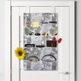 thumbnail image 2 of Tropical Hanging Pocket Organizer, Print of Exotic Plantation Palm Leaves Hawaiian Greyscale Layout, Printed Polyester Storage Bag with Pockets, 21" x 31", Dimgray White, 2 of 2