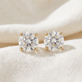 thumbnail image 2 of Pompeii 2 Ct TW Lab Grown Round Diamond Studs 14k Yellow Gold (FG,VS), 2 of 6