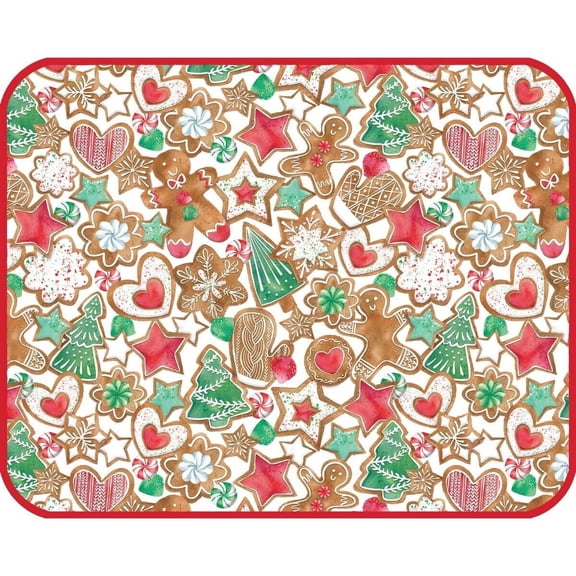 SWEET GINGERBREAD Christmas Dish Drying Mat, Machine Washable by Kay Dee