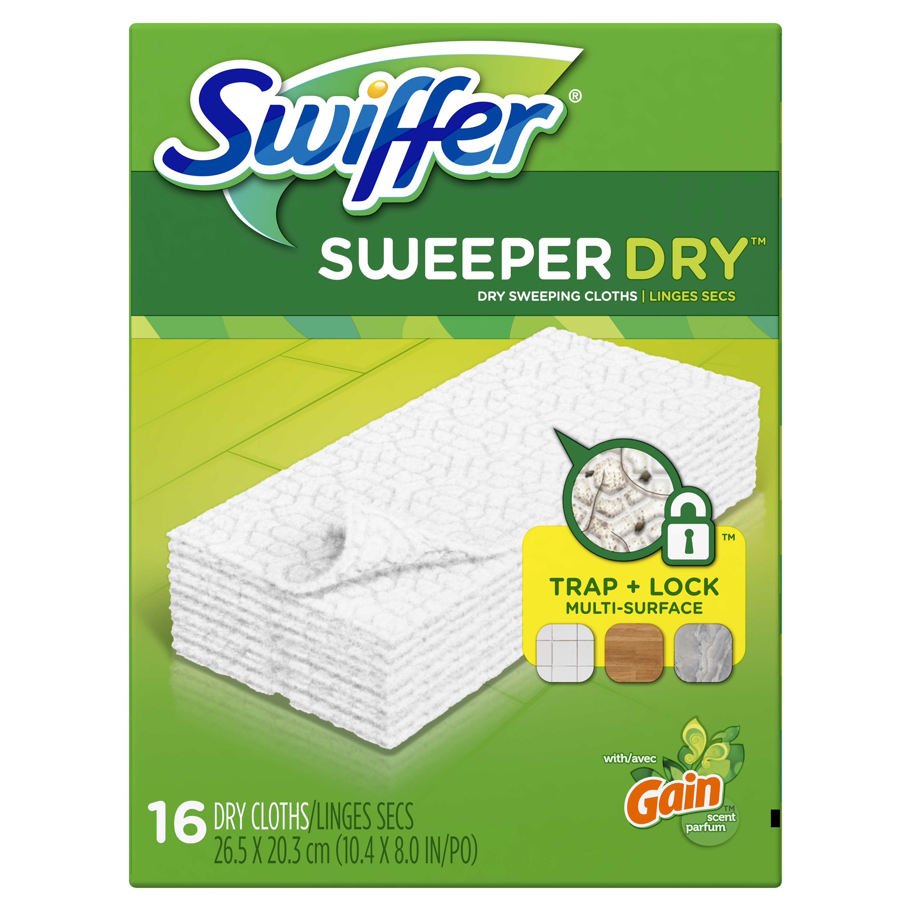 Swiffer Sweeper Dry Sweeping Pad Multi Surface Refills for Dusters Floor Mop, Gain Scent, 16 count - image 4 of 10