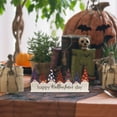 thumbnail image 5 of Double Sided Happy Halloween Thanksgiving Sign, 14.6×6 Inch Wooden Gnome Table Top Decor, Indoor Tabletop Centerpieces Shelf Desk Mantel Rustic Decorations for Home Office, 5 of 7