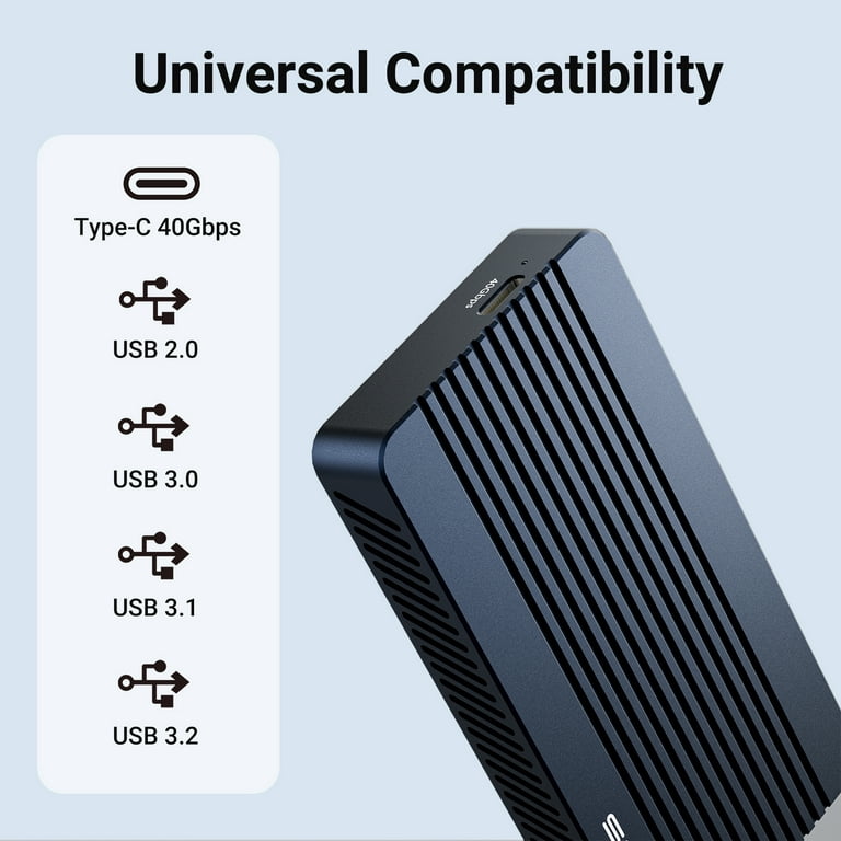 ACASIS USB4.0 External SSD Enclosure 40Gbps m.2 NVME Compatible Thunderbolt  3/4 USB3.0, 2.0, Supports 8TB SSDs 