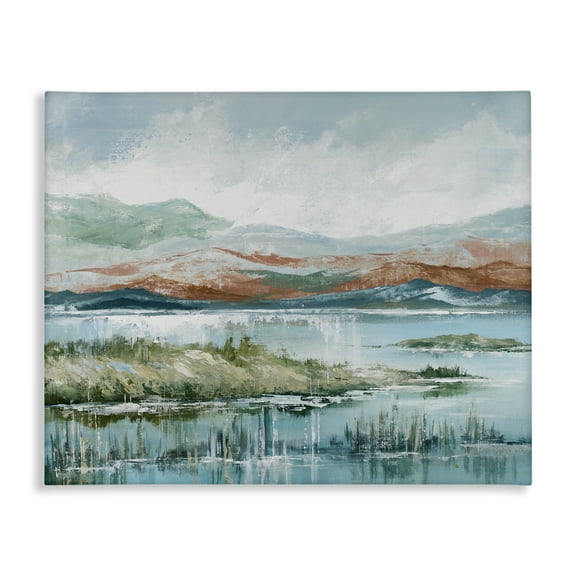 Stupell Industries Western Rustic Landscape Landscape Painting Gallery Wrapped Canvas Art Print Wall Art, 20 x 16