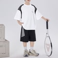 thumbnail image 5 of Shachafan Summer Boys Breathable Sport Short Sleeve Tee And Shorts Two Piece Outfit For Play And Summer Comfort Toddler Beach Clothes, 5 of 8