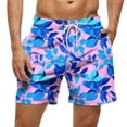 thumbnail image 3 of QATAINLAV Big and Tall Summer Beach Shorts for Men Casual Drawstring Running Athletic Sport Shorts Quick Dry Tropical Palm Trees Printed Swim Trunks with Pockets Multicolor S Sales Today, 3 of 7