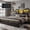 Black, variant on Metal Bed Frame Queen with 3-Tier Storage Headboard Metal Bed Frame with 2 Underbed Drawers & 2 Side Drawers & LED Light,Rustic Brown