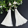 thumbnail image 2 of Fiudx Pendientes Bohemios Étnicos con Borlas Colgantes de Cuerda para Mujer Wh, 2 of 4