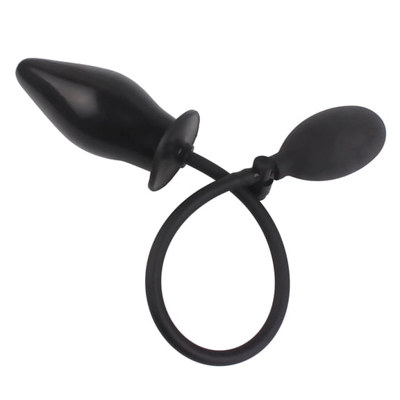 Inflatable Butt Plug Anal Sex Toy Adult Pump Silicone Expandable Dilator Black