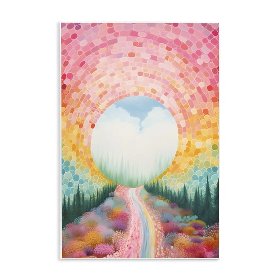 Stupell Industries Geometric Road Path Landscape Painting Unframed Art Print Wall Art, 10 x 15