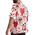 thumbnail image 3 of Valentine's Day Love Men's Casual Printed Hawaiian Poplin Button Down Short Sleeve Beach Shirt Unisex, 3 of 6