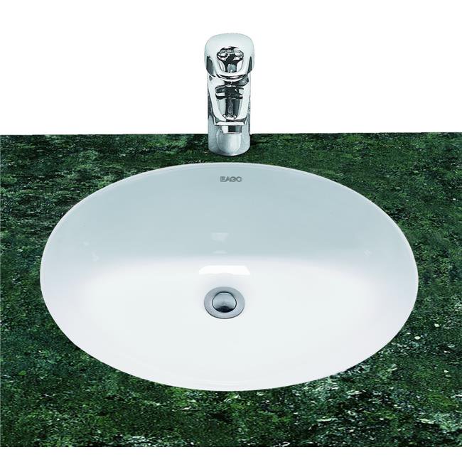 White Ceramic 18 x 15 in. Undermount Oval Bathroom Sink