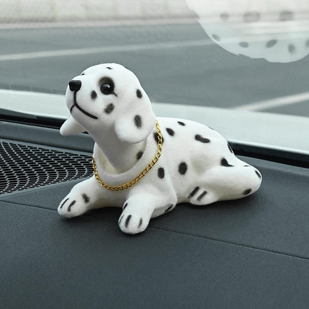 Modelo de estatuilla de de mascota con cabeza de Bobble para el salpicadero del coche, adorno de escritorio, decoración de juguetes para niños perro manchado