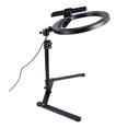 thumbnail image 1 of Anillo de luz LED para selfies con control remoto para escritorio, soporte para teléfono, lámpara de video con relleno circular, anillo de luz USB regulable con soporte para trípode, 1 of 5