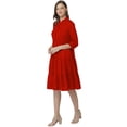 thumbnail image 2 of eloria Women Summer A-Line Button Down Casual Short Midi Dress Color: Red|Size: XXL, 2 of 7