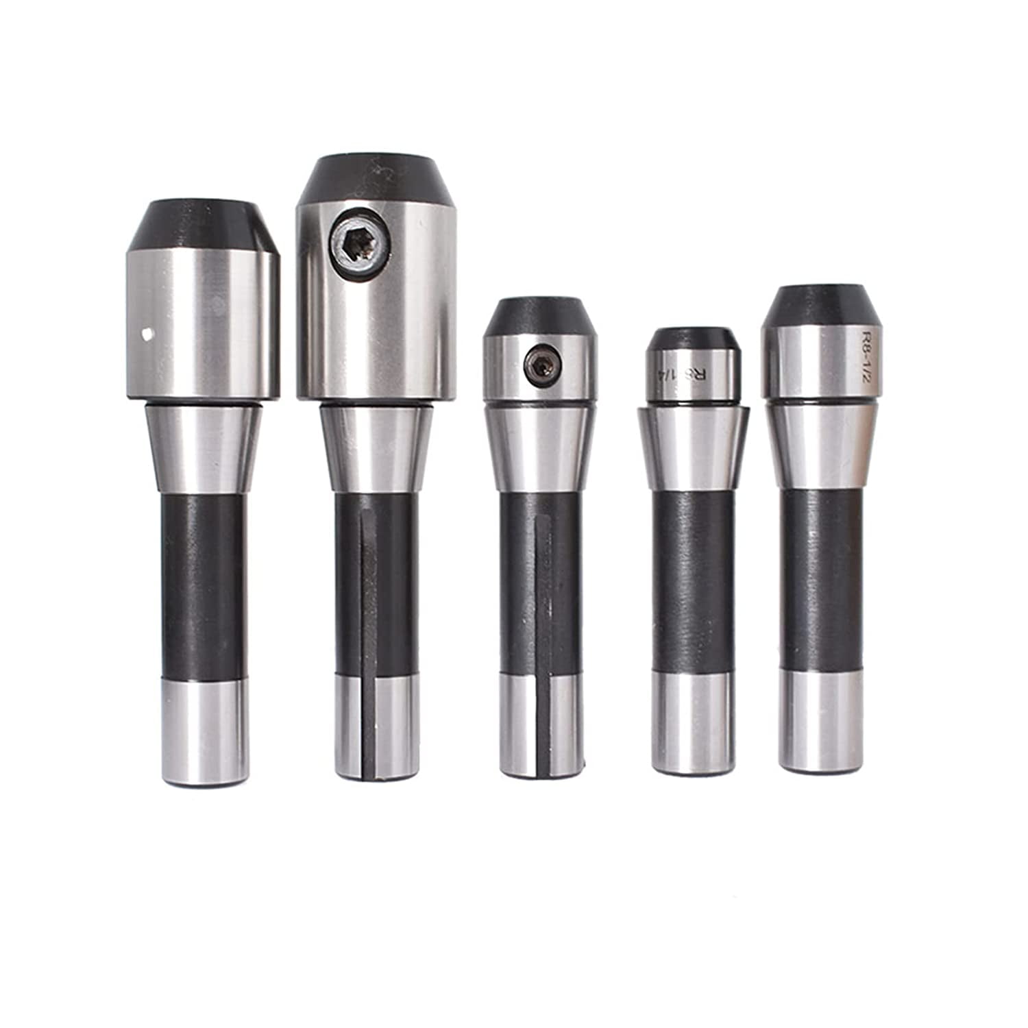 EPOTOOR R8 End Mill Holder Set Alloy Tool5-Pack 1/4 Inch 3/8 Inch 1/2 Inch 5/8 Inch 3/4 Inch Adapter Replacement for Bridgeport Type Milling Machines