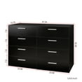 thumbnail image 5 of Gzxs 8 Drawer Dresser for Bedroom, Industrial Wood Dresser Wide 8 Chest of Drawers, Wooden Storage Organizer Dresser (Black), 5 of 10