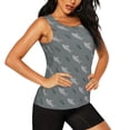 thumbnail image 2 of Xecao Party Shark Cute print women's scoop neck, loose-fit workout tank tops for the gym., 2 of 9