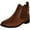 Tan, variant on LA-5 Women's Pull-On Block Heel Slip-On Elastic Panel Chelsea Ankle Boots BROWN 8