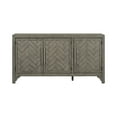 thumbnail image 3 of GZXS 60" Storage Sideboard with Pine Legs, Adjustable Shelves and Iron Handles, Classic American Style 3-Door Buffet Cabinet for Dining & Living Room, Gray, 3 of 8