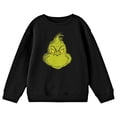 thumbnail image 4 of The Grinch Smiling Grinch's Face Boy's Black Crew Neck Long Sleeve Sweatshirt-Large, 4 of 5