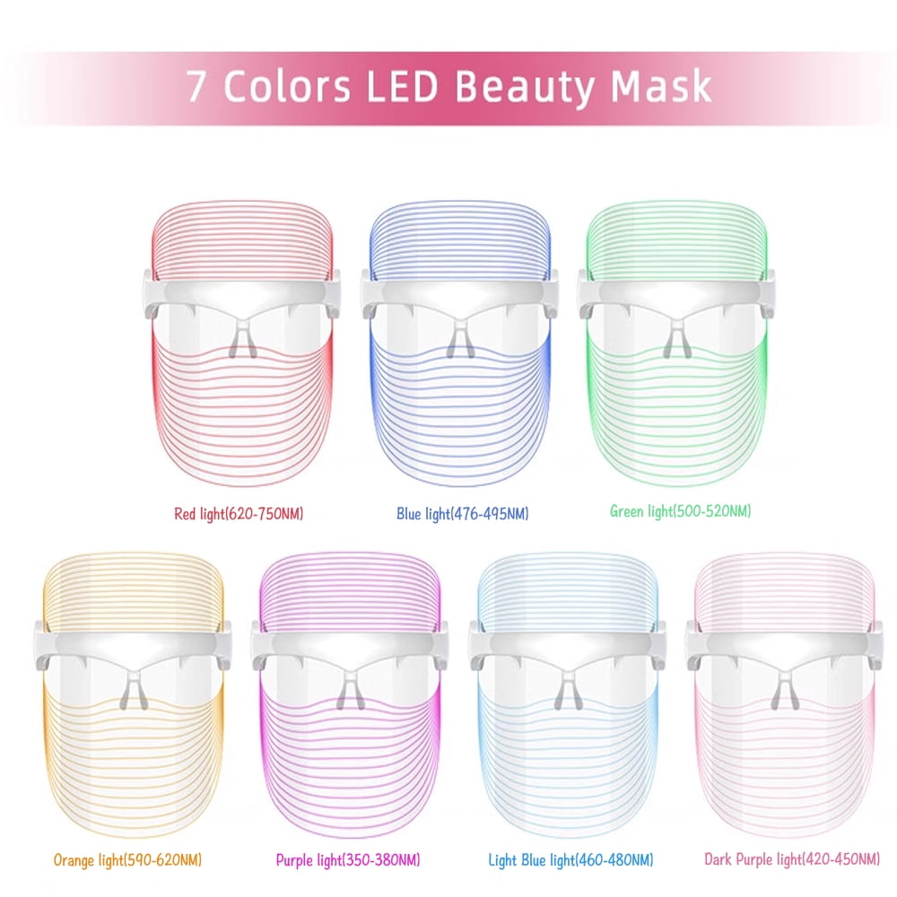 JAYWAYNE 7 Color LED Face Mask Light Therapy: Red Light Therapy Mask for Face with Red Light Therapy, Ideal for At-Home Skincare, Facial Treatment & Mask Enhancement