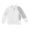 thumbnail image 5 of KKBOTIVE Quarter Zip Up Polo Sweatshirt for Men, Casual Long Sleeve Solid Color Collared Pullover Top Men's Fashion ( White Size: M ), 5 of 5