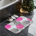 thumbnail image 5 of Pink Grey Floral Flannel Bath Mat 16x24 Inches, Soft Absorbent Non-Slip Bathroom Rug, Machine Washable Floor Mat for Shower, 5 of 7