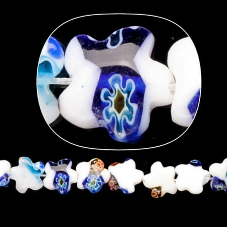 Mix Style Star - Glass Bead, Hand Craft Irregular Mix Color Chevron Style Beads, 10x10mm Star Plate Sold per pkg of 39pcs/ 36cm String