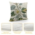 thumbnail image 4 of Creowell Jacquard Tropical Leaf Pattern Throw Pillow Covers Decorative Pillowcase,Green Cream White, 4 of 5
