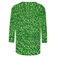 thumbnail image 5 of Goodeals Funny St Patricks Day Blouses Women Shamrock Graphic Tees Casual Fashion 3/4 Length Sleeve T Shirts Round Neck Loose Fit Tunic Tops(Green,M), 5 of 5