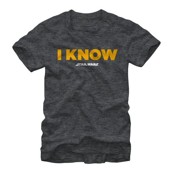 Men's Star Wars Han Solo I Know Graphic Tee Charcoal Heather 4X Large