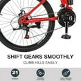 thumbnail image 4 of UBesGoo 24in Folding Mountain Bike Shimano 21-Speed, with Disc Brakes for Aldult, Men, Red, 4 of 9