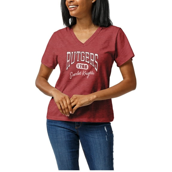 Women's League Collegiate Wear Scarlet Rutgers Scarlet Knights Intramural Boyfriend V-Neck T-Shirt