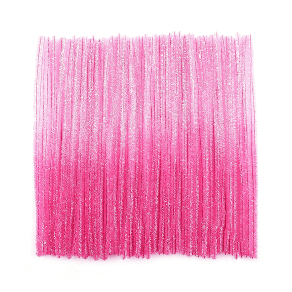 BESTSKY 100Pcs Pipe Cleaners Glitter Gradient Pink Chenille Stems for Crafts 12In Fuzzy Sticks Craft Supplies for Diy Art Craft Projects Home Decorations