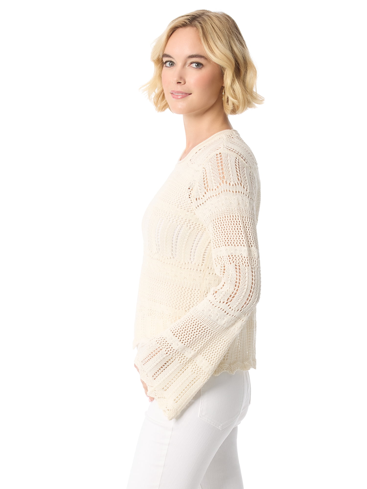 Jessica Simpson Women's and Women's Plus Pointelle Pullover, Sizes XS-5X