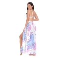 thumbnail image 3 of FORMRS Womens Beach Sarong Semi-Sheer Bikini Wrap Skirt Swimsuit Cover-ups, Pink Skates, 3 of 7