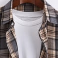 thumbnail image 5 of QUINDOS Men's Shirts Clearance,Mens Fall And Winter Fashion Casual Plaid Loose Youth Long Sleeve Turndown Collar Loose Holiday Tee Shirts, 5 of 7