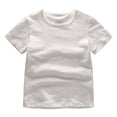 thumbnail image 5 of Hessimy Girls Short Sleeve T Shirts Loose Fit Curve Hem Tunic Tops(White,140), 5 of 7