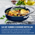 thumbnail image 3 of Granitestone Jumbo Cooker with Lid, Nonstick Triple Coated Surface, Family Sized Open Skillet with Stainless Steel Stay Cool & Helper Handle, Oven and Dishwasher Safe, Classic Blue, 3 of 6
