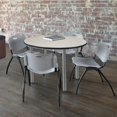 thumbnail image 3 of Regency 42 in Round Breakroom Table- Maple Top, Chrome Legs, 4 M Stack Chairs- Grey, 3 of 7