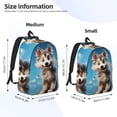thumbnail image 2 of Balery Blue Sky Cute Wolf Mochila Clásica Impresa Básica para Viaje, Mochila Escolar Resistente al Agua, Mochila de Lona con Correas Ajustables-Medium, 2 of 5