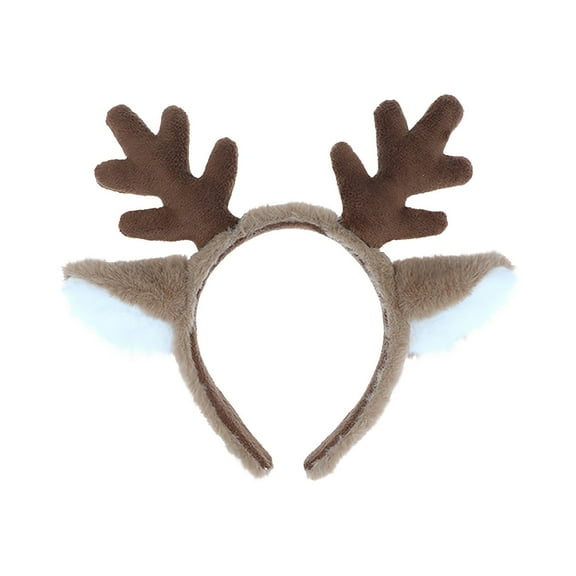 Christmas Deer Ear Headband, Faux Fur Animal Ears, Soft Plush Snowflake Cosplay Hair Accessory, Comfortable Lightweight Fabric Headwear for Holiday Dress Up and Festive Parties