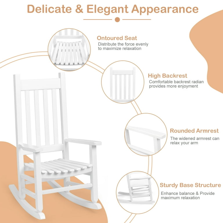 Ktaxon Wooden Child's Rocking Chair,Small Wooden Rocker with High - Main Image