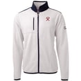 thumbnail image 2 of Men's Cutter & Buck White/Navy Tacoma Rainiers Big & Tall Cascade Eco Sherpa Fleece Full-Zip Jacket, 2 of 3