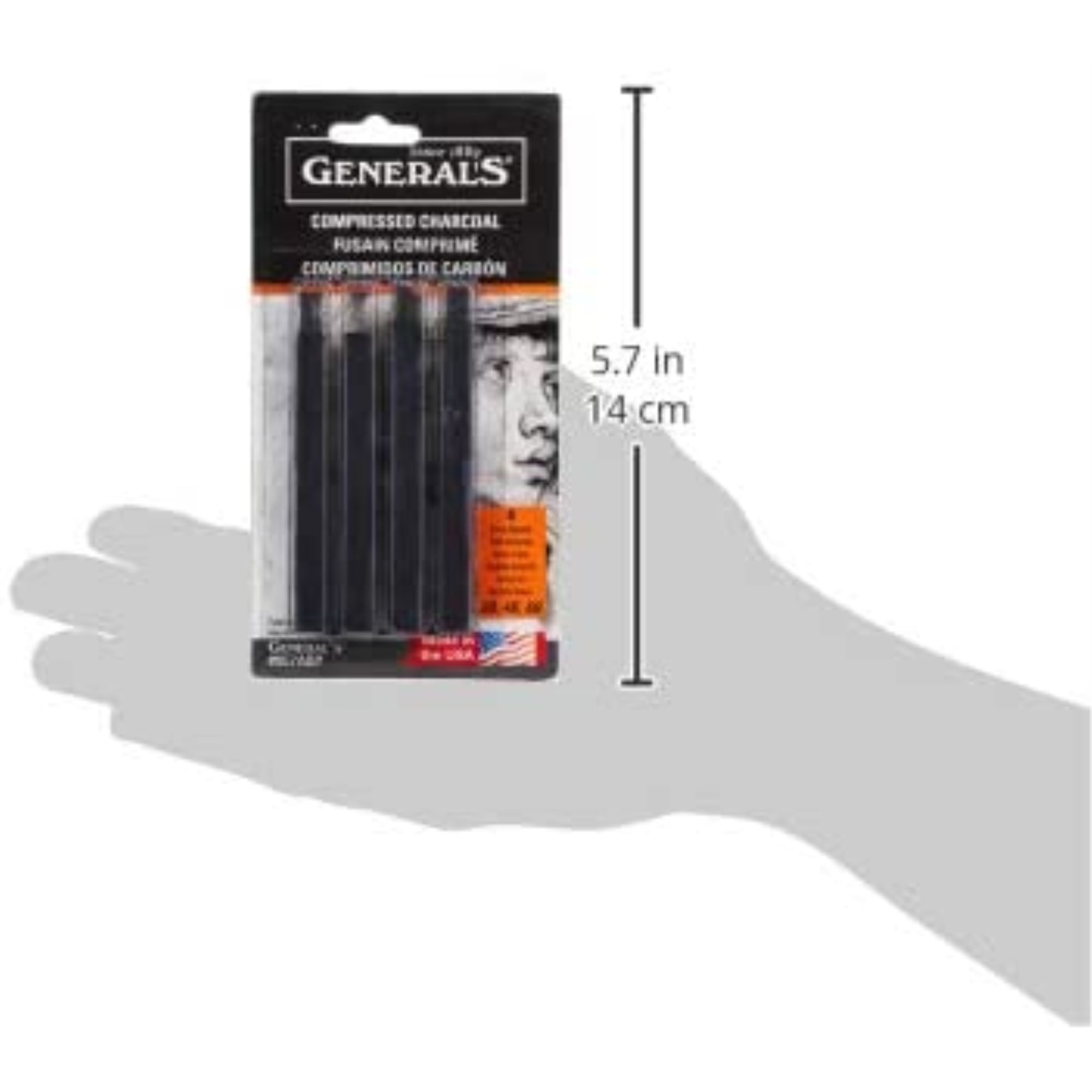GENERAL PENCIL CO., INC. 6B EXTRA SOFT COMPRESSED CHARCOAL STICK