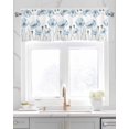 thumbnail image 2 of Blue Poppy Floral Kitchen Valances for Windows Farmhouse Linen Window Valance Curtain for Living Room Window Treatment Farmhouse Pastoral Botanical Flowers Valance Rod Pocket Topper, 42 x 18 Inch, 2 of 6