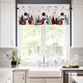 thumbnail image 3 of Merry Christmas Kitchen Curtains and Valances Set, Christmas Snowman Snowflake Tree Red Plaids Linen Rod Pocket Window Valance Window Curtain Panels for Living Room Bedroom, 27.5x36in, 3 Pieces, 3 of 7