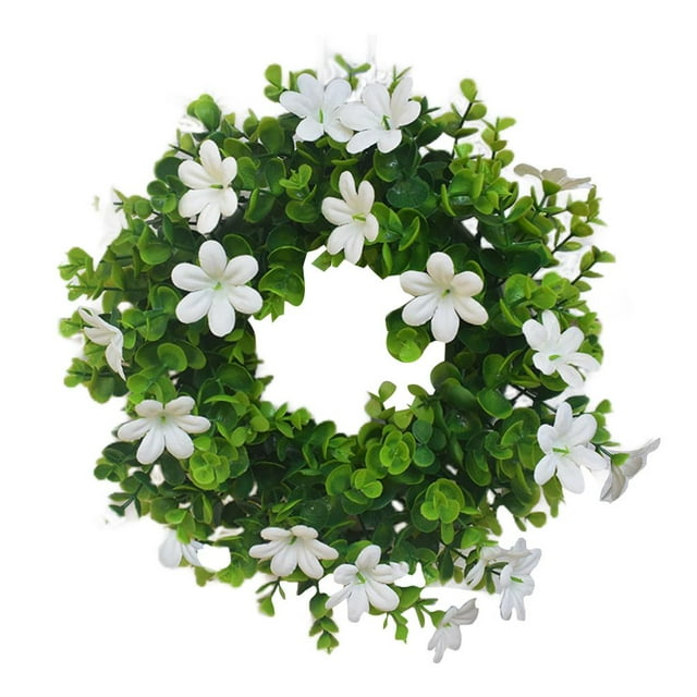 DOLITY 12 Inches Eucalyptus Wreath Garland Artificial Leaves Fake Flower Artificial for White