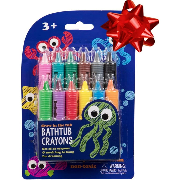 Bath Crayons Super Set - Set of 12 Draw in The Tub Colors with Bathtub Mesh  Bag 